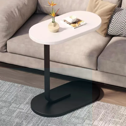 New Wooden C-Shaped Oval Sofa Side Table | Oval Laptop Table | Multipurpose Bed & Couch Table